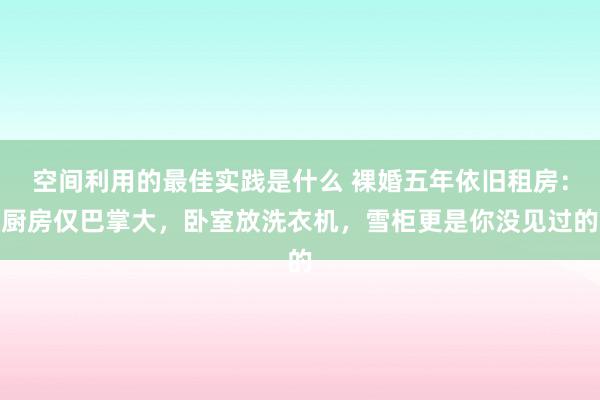 空间利用的最佳实践是什么 裸婚五年依旧租房：厨房仅巴掌大，卧室放洗衣机，雪柜更是你没见过的