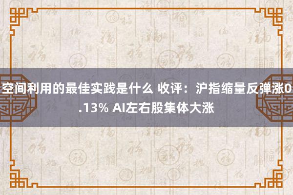 空间利用的最佳实践是什么 收评：沪指缩量反弹涨0.13% AI左右股集体大涨