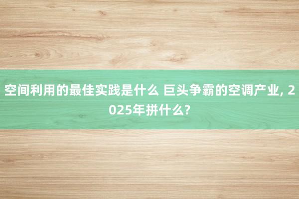 空间利用的最佳实践是什么 巨头争霸的空调产业, 2025年拼什么?